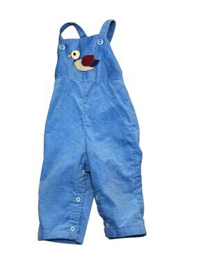 Vintage Health-Tex Baby Overalls 24 Months Blue Corduroy Duck